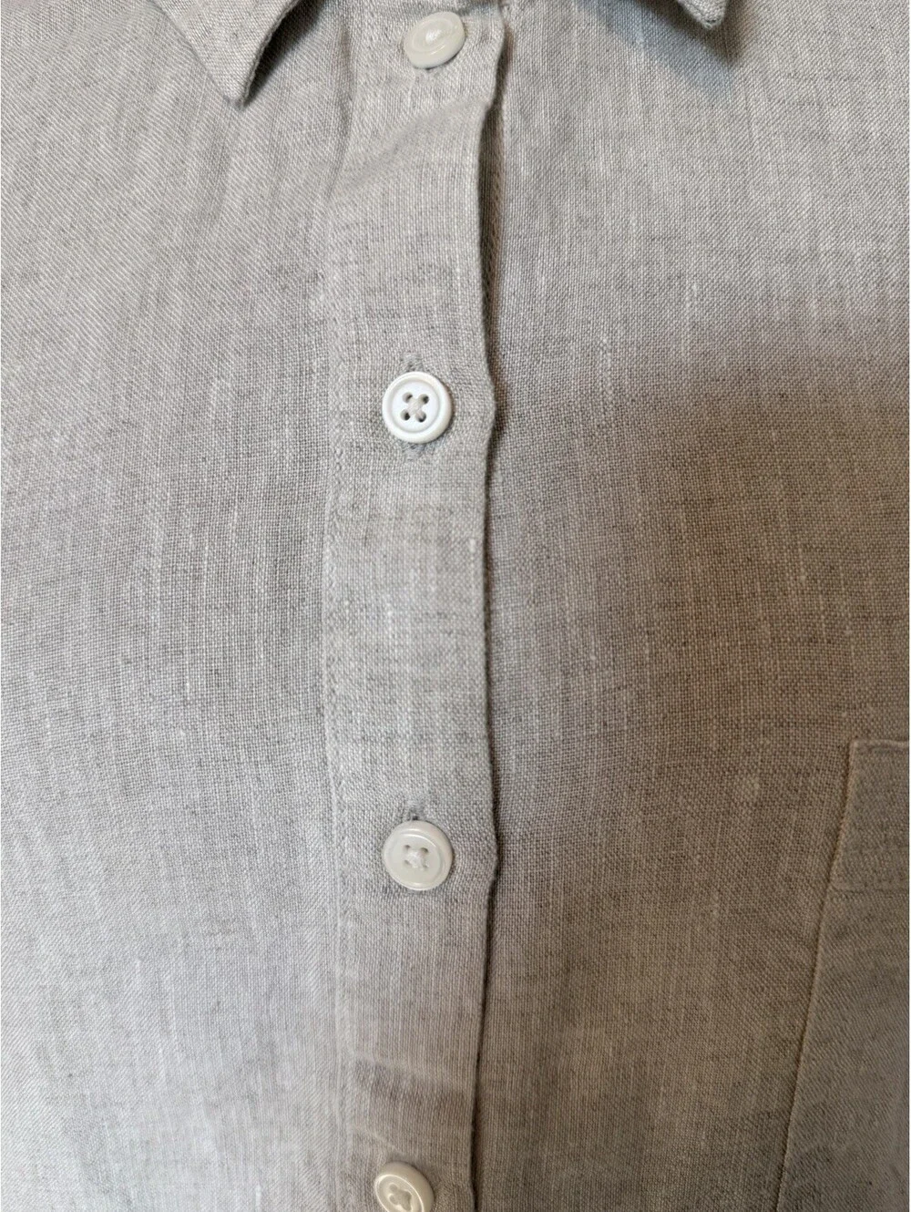 NWT J.Crew Baird McNutt Irish Linen Slim Fit Women's Shirt Size 24 Beige/Flax